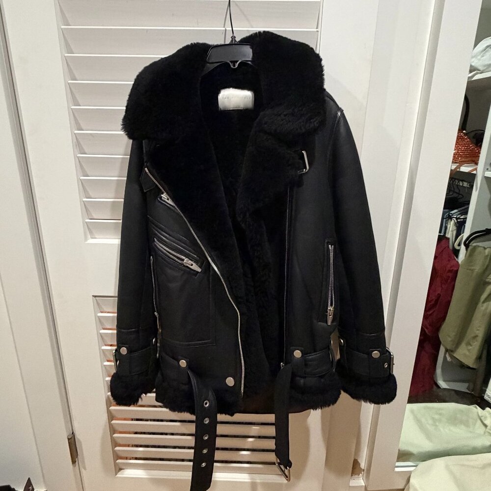 The Arrivals Leather & Shearling Moto Jacket - Picture 2 of 10